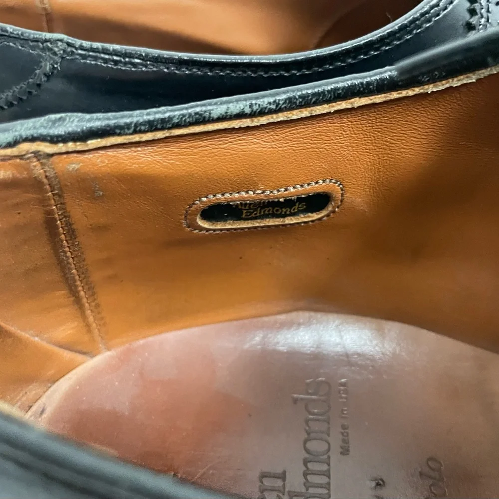 ALLEN EDMONDS Made in USA  Saddle Polo Derby Shoe in‎ Black Size 12 EEE $425